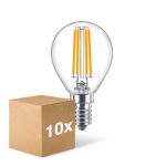 Mehrfachpackung 10x Philips Corepro LED Lustre E14 Kugel Fadenlampe Klar 6.5W 806lm - 827  | Ersatz Für 60W