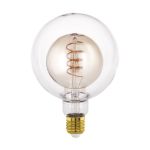 Eglo LED Globe E27 Fadenlampe Messing 4W 200lm - 820  | Dimmbar - Ersatz Für 25W