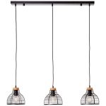 Brilliant Avia Suspension Luminaire Métal Bois Noir Bois | Convient pour 3x E27