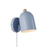Nordlux Gaston Applique Murale Métal et Bois Bleu | Convient pour E27