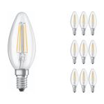 Lot 10x Ledvance CLASSIC LED E14 Bougie Filament Claire 4W 470lm - 827 | Remplacement 40W