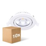 Lot 10x LED Inclinable Spot Blanc Ronde 5W 550lm 60D - 940 Blanc Froid | 85mm - IP54 - Dimmable - Meilleur Rendu De Couleur