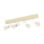 Eglo Plafonnier Townshend 3 Bois Échantillon Blanc | IP20 - Convient pour 4x E27 