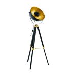 Eglo Lampadaires Salon Covaleda Bois Échantillon Noir Dorée | IP20 - Convient pour 1x E27 