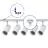 Bright Choice Ensemble complet Rail Monophasé Rail L 1 x 1 Mètre Blanc | incl. 5x Spot + GU10 2700K 3W Dimmable + 1 x 1 Mètre Embout, Connecteur d’Alimentation et L -Connecteur
