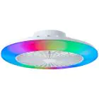 Brilliant Salerno Ventilateur Plastique Métal Blanc 36W 4700lm - 830-865 CCT+RGB | 485mm - Télécommande Dimmable