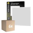 Lot 6x Bright Choice Dalle LED Backlit 36W 3240lm - 840 Blanc Froid | 60x60cm - UGR 