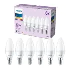 Lot 6x Philips Ampoule LED E14 Bougie Dépolie 5W 470lm - 827 