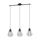 Eglo Suspension Luminaire Tarbes Échantillon Noir | IP20 - Convient pour 3x E27 